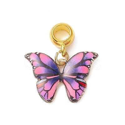 Butterfly Alloy Enamel European Dangle Charms PALLOY-JF01972-1