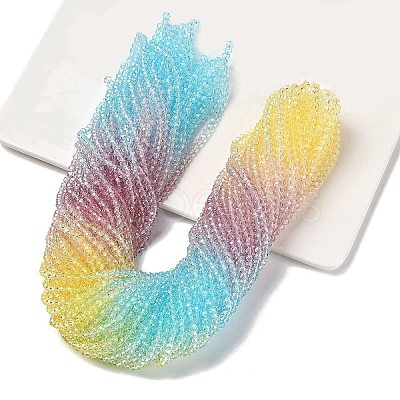 Transparent Painted Glass Beads Strands X1-DGLA-A034-T3mm-A15-1