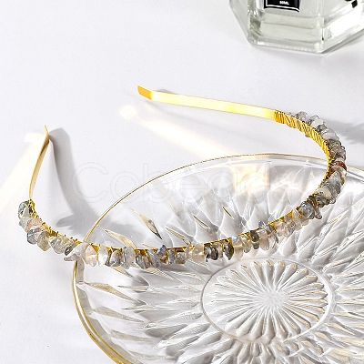 Wire Wrapped Natural Moonstone Chip Hair Bands PW-WG27230-05-1