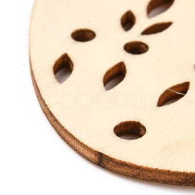 DIY Egg Shape Handmade Hollow Out Graffiti Wood WOOD-G007-01F-1