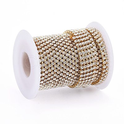 304 Stainless Steel Rhinestone Strass Chains STAS-T055-12G-A-1