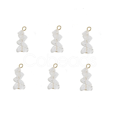 Natural Quartz Crystal Chip Pendants PALLOY-TAC0052-01-1