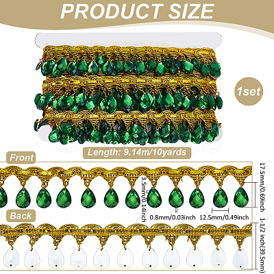 Polyester Lace Ribbon with Plastic Charms Tassel DIY-WH0656-11A-1