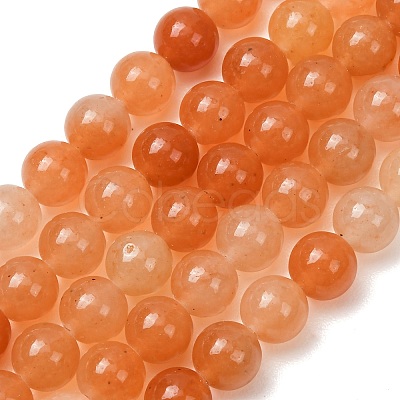 Natural Red Aventurine Beads Strands G-H067-A02-8MM-1