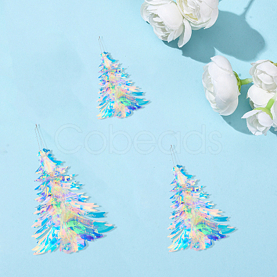 3Pcs 3 Styles Plastic Christmas Tree Pendant Decorations DIY-GF0011-69-1