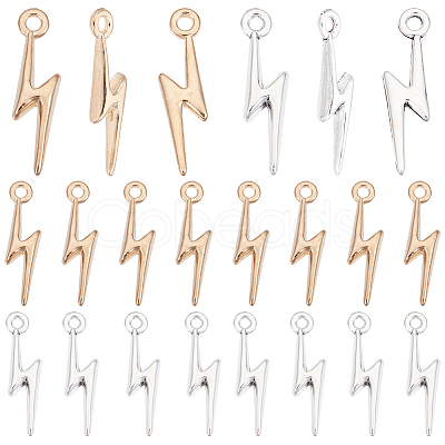 4sets 2 Colors Alloy Lightning Bolt Pendants FIND-SC0017-55-1