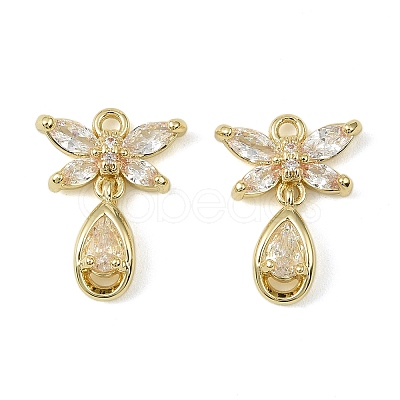 Brass Micro Pave Cubic Zirconia Pendants KK-C107-18A-G-1