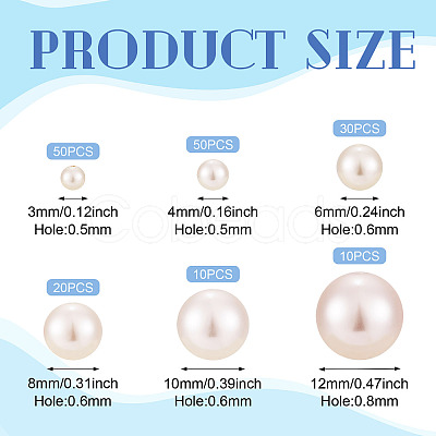 170Pcs Glass Pearl Beads HY-TA0003-03-1