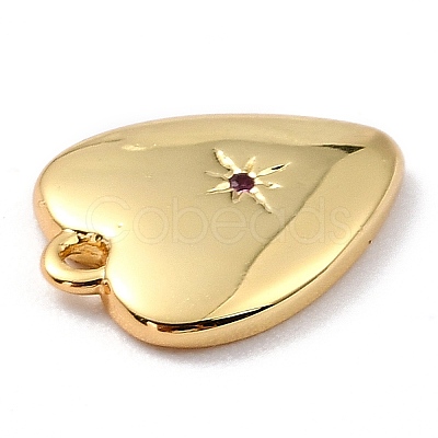 Brass Micro Pave Cubic Zirconia Charms ZIRC-I054-14G-08-1