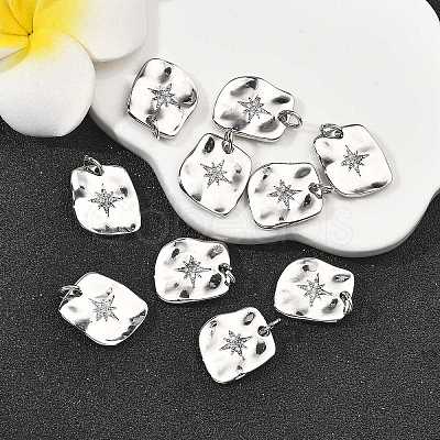 SHEGRACE Brass Micro Pave Clear Cubic Zirconia Pendants XGRQ2C849-404P-1