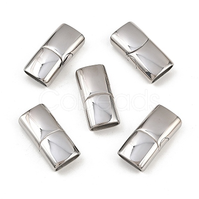 Tarnish Resistant Smooth 304 Stainless Steel Magnetic Clasps with Glue-in Ends STAS-E055-10-1