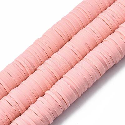 Flat Round Handmade Polymer Clay Beads CLAY-R067-12mm-18-1