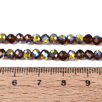 AB Color Plated Transparent Glass Rondelle Beads Strands EGLA-T029-4mm-10J-1