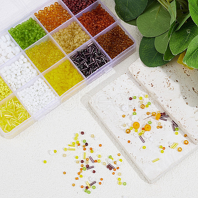 15 Styles Glass Seed & Bugle Beads SEED-PA0001-14D-1