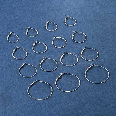 32Pcs 4 Styles Iron Huggie Hoop Earring Findings IFIN-FS0001-49B-1