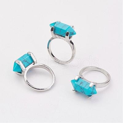 Natural & Synthetic Mixed Stone Finger Rings RJEW-P121-A-1
