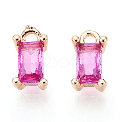 Brass Cubic Zirconia Charms X1-KK-S350-367M-1