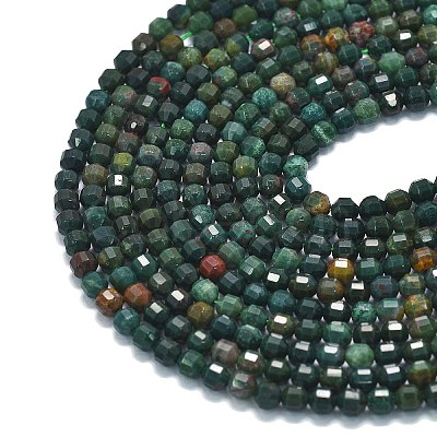 Natural Bloodstone/Heliotrope Stone Beads Strands G-A260-A40-01-1