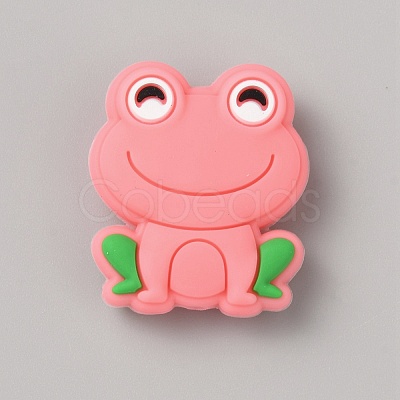 Frog Food Grade Eco-Friendly Silicone Focal Beads SIL-WH0006-29C-1