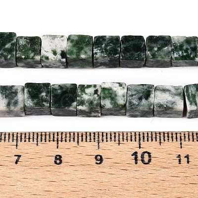 Natural Green Spot Jasper Beads Strands G-T139-6x6-23A-1