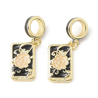 Brass Enamel European Dangle Charms KK-CBA6938-14G-01-1