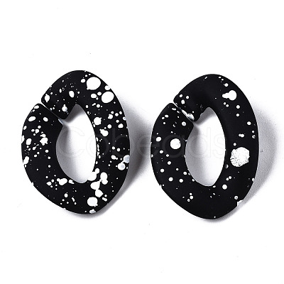 Spray Painted CCB Plastic Linking Rings X-CCB-Q091-018B-1