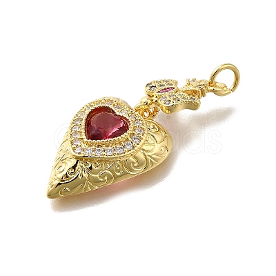 Brass Rhinestone Pendants KK-V002-04G-1