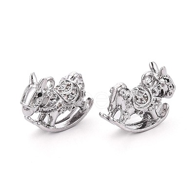 Brass Pave Clear Cubic Zirconia Pendants KK-T081-02P-1