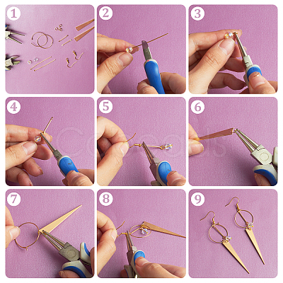 DIY Geometric Dangle Earring Making Kit FIND-AR0002-13-1