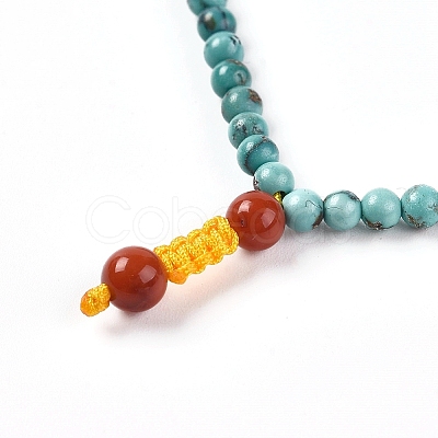 Adjustable Natural Turquoise Beaded Necklace Making MAK-G012-02-1