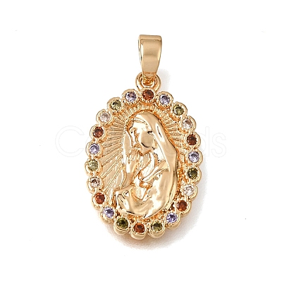 Brass Micro Pave Colorful Cubic Zirconia Pendants CU-K001-18G-1
