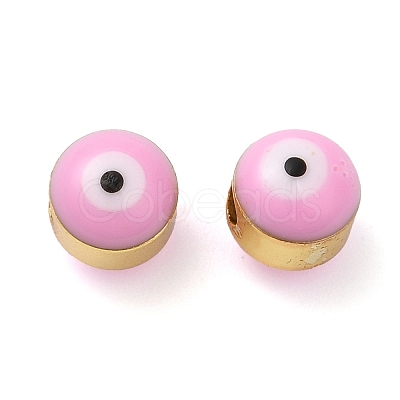 Brass Enamel Beads KK-E048-02G-1