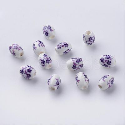 Floral Printed Porcelain Beads CF325Y-18-1