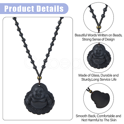 4Pcs 4 Styles Glass Pendant Necklaces NJEW-OC0001-04B-1