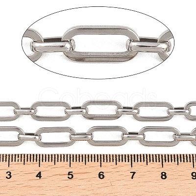 201 Stainless Steel Oval Link Chains CHS-F024-04P-1