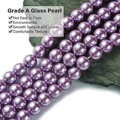 Eco-Friendly Glass Pearl Beads Strands HY-A008-14mm-RB056-1