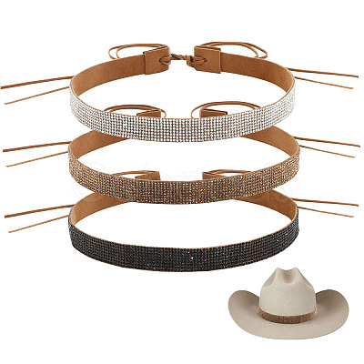 3Pcs 3 Colors Velvet Adjustable Hat Band AJEW-CA0004-15-1
