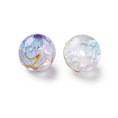Transparent Crackle Acrylic Beads DACR-D300-01B-10mm-1