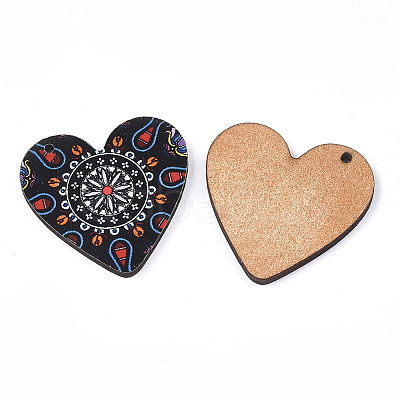 Printed Basswood Pendants WOOD-S045-011C-1