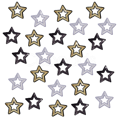 30Pcs 3 Styles Polyester & Sequins Patches PATC-NB0001-55-1
