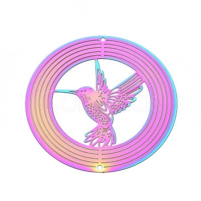 201 Stainless Steel 3D Rotating Hanging Wind Spinner STAS-T064-91-1