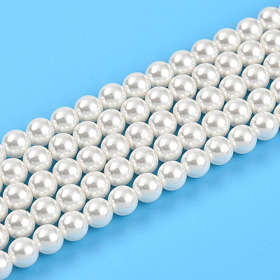Baking Paint Pearlized Glass Pearl Bead Strands X-HY-N002-4mm-A11-1