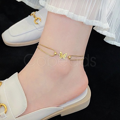Stainless Steel Charm Anklets for Women WG18C2B-06-1