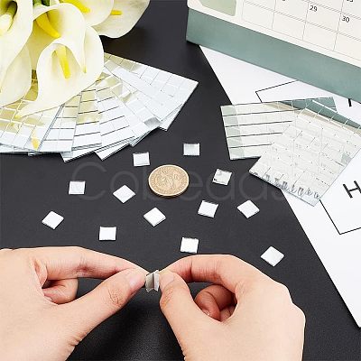 Adhesive Glass Mirror Mosaic Sheets DIY-WH0366-43-1