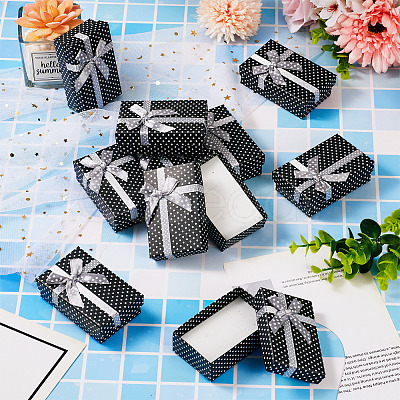 Polka Dot Print Cardboard Jewelry Gift Boxes with Bowknot X1-CON-TAC0001-10E-1