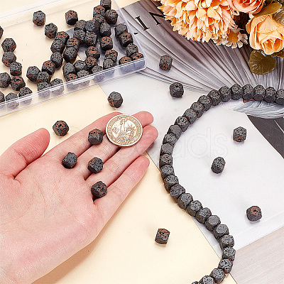 2 Strands Natural Lava Rock Beads Strands G-OC0004-76-1