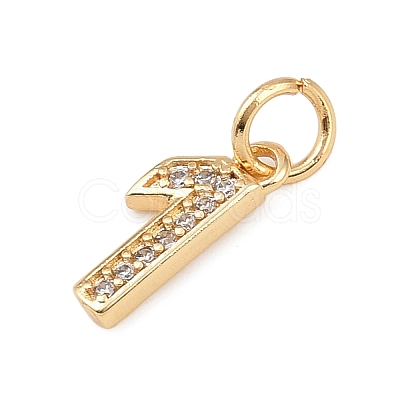 Brass Micro Pave Clear Cubic Zirconia Charms KK-G544-04G-1