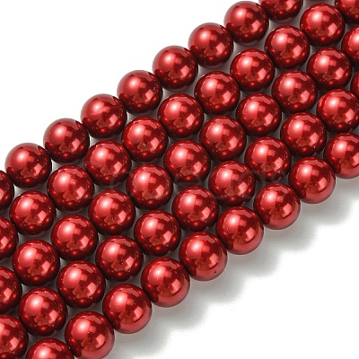 Eco-Friendly Dyed Glass Pearl Round Beads Strands HY-A002-10mm-RB038-1