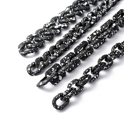 Spray Painted CCB Plastic Curb Chains & Cable Chains AJEW-JB01046-1