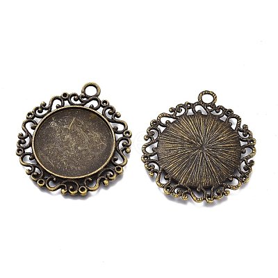 Alloy Pendant Cabochon Settings PALLOY-H170-29AB-1